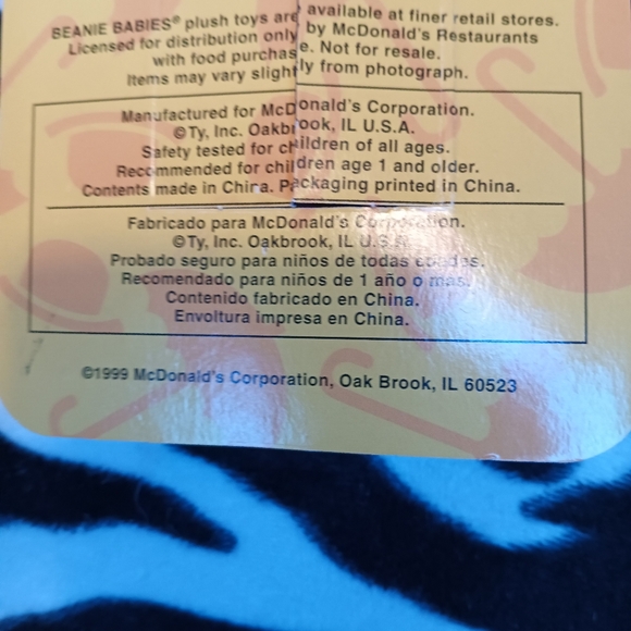 1999 McDonald's Ty Britain Britannia The Bear - Picture 5 of 8